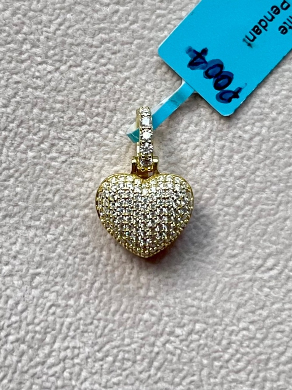 N051 | Pave Moissanite Heart with Hinged Bail Pendant